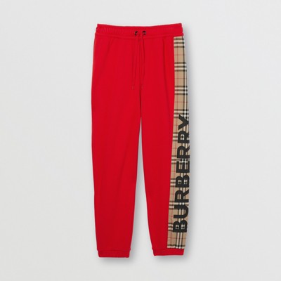 red jogging pants