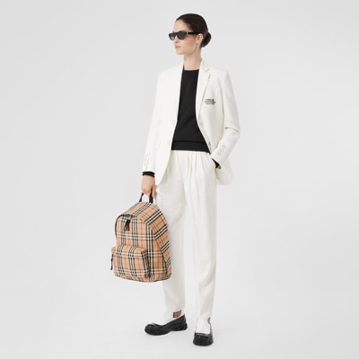 vintage check nylon backpack