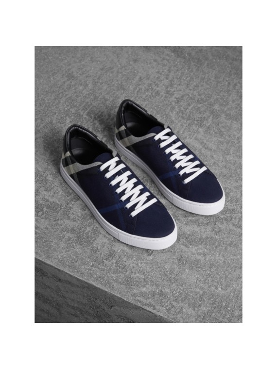 blue burberry trainers