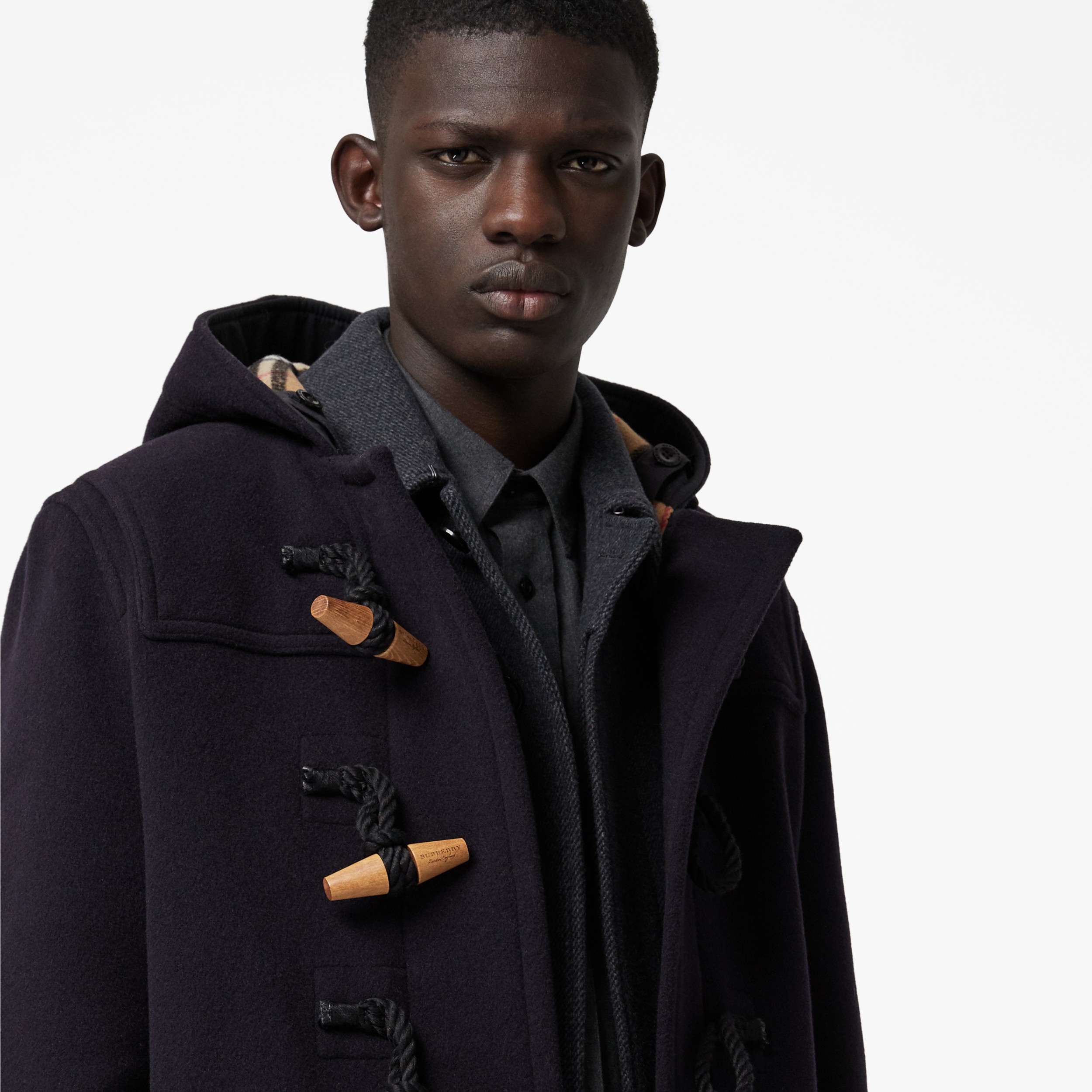 burberry duffle coat navy