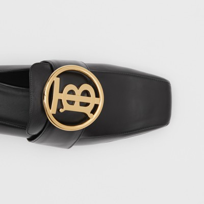 burberry monogram motif leather loafers