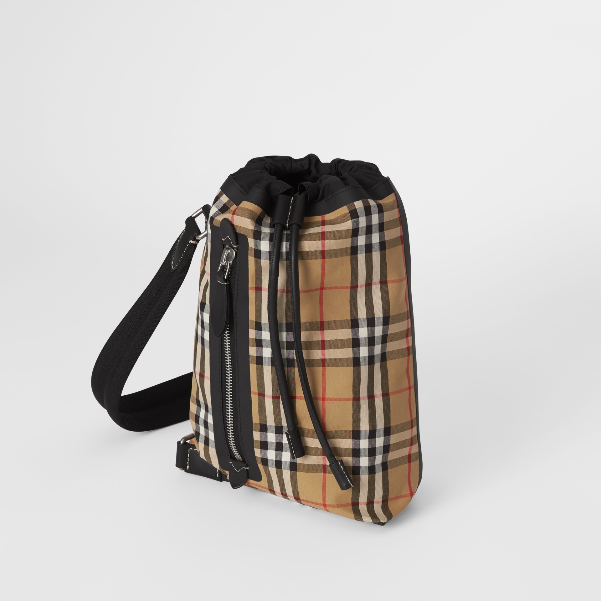 Small Vintage Check Canvas Duffle Bag in Antique Yellow - Women | Burberry Canada