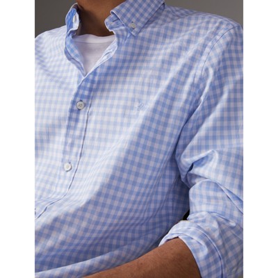 blue burberry button down