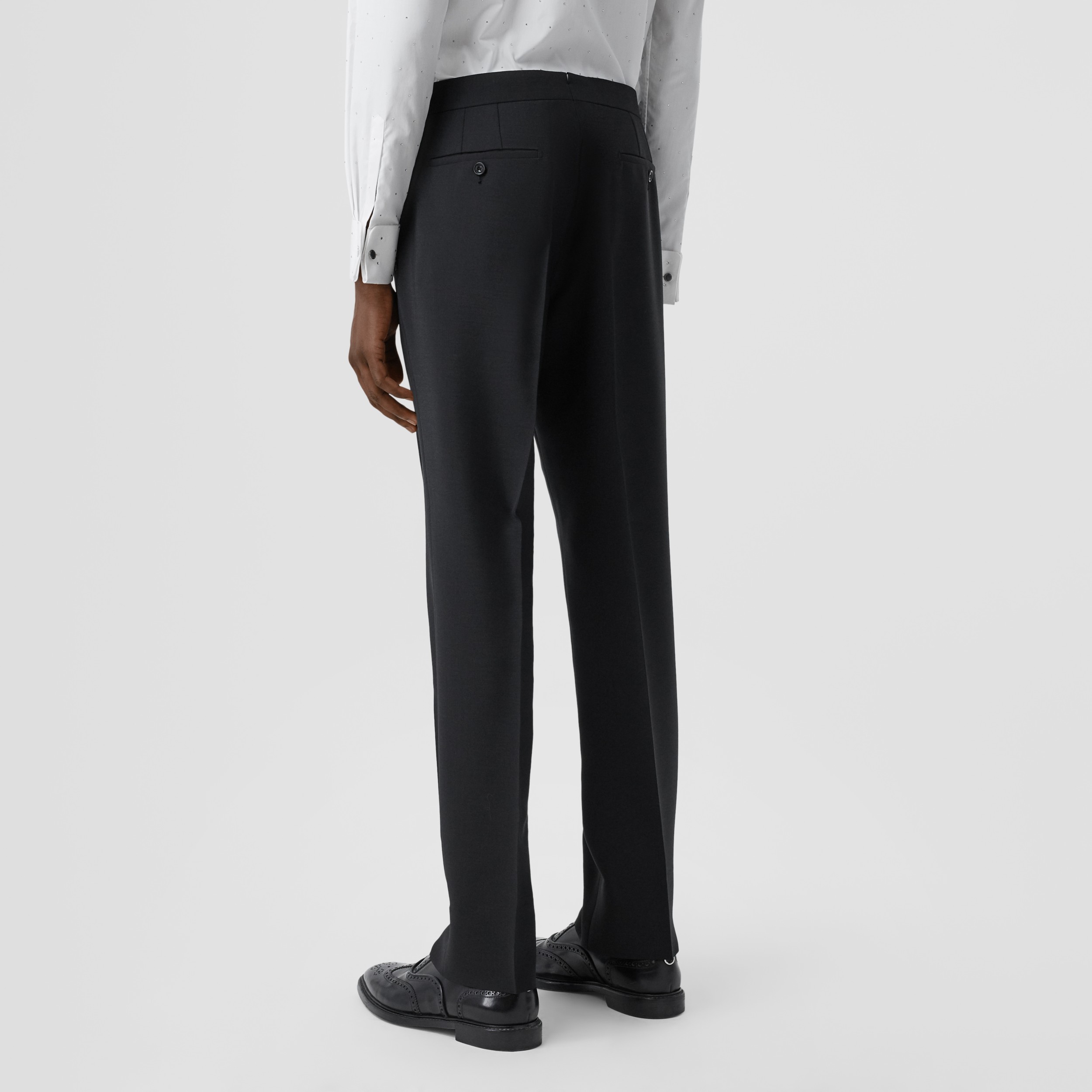 Classic Fit Embellished Mohair Wool Tailored Trousers in Black - Men ...