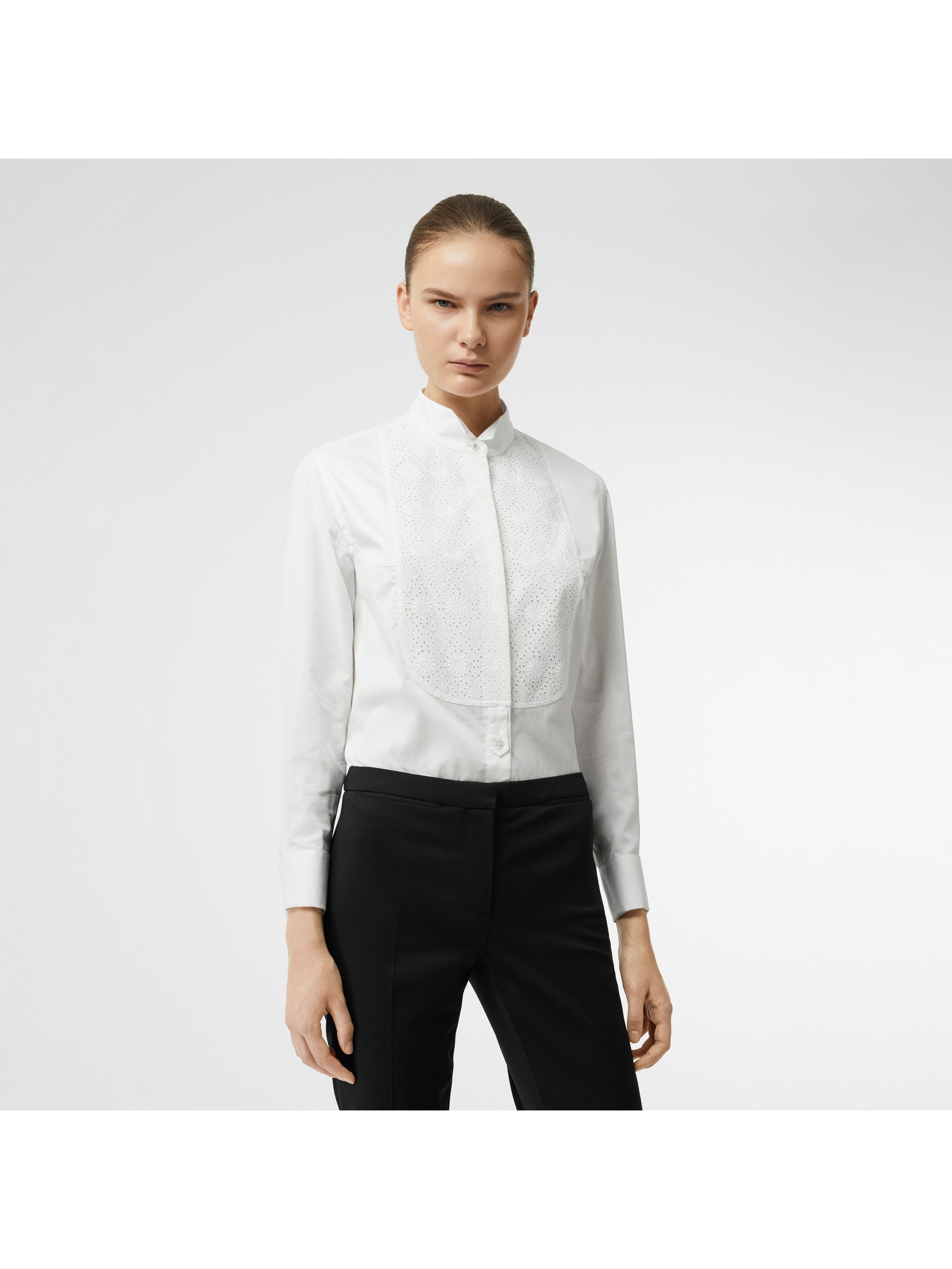 花卉宫廷前襟丝棉混纺衬衫 产品图片01