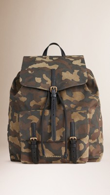 Small Camouflage Suede Backpack