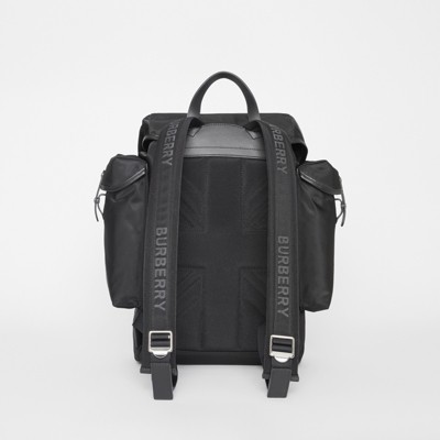 burberry men's black nylon backpack