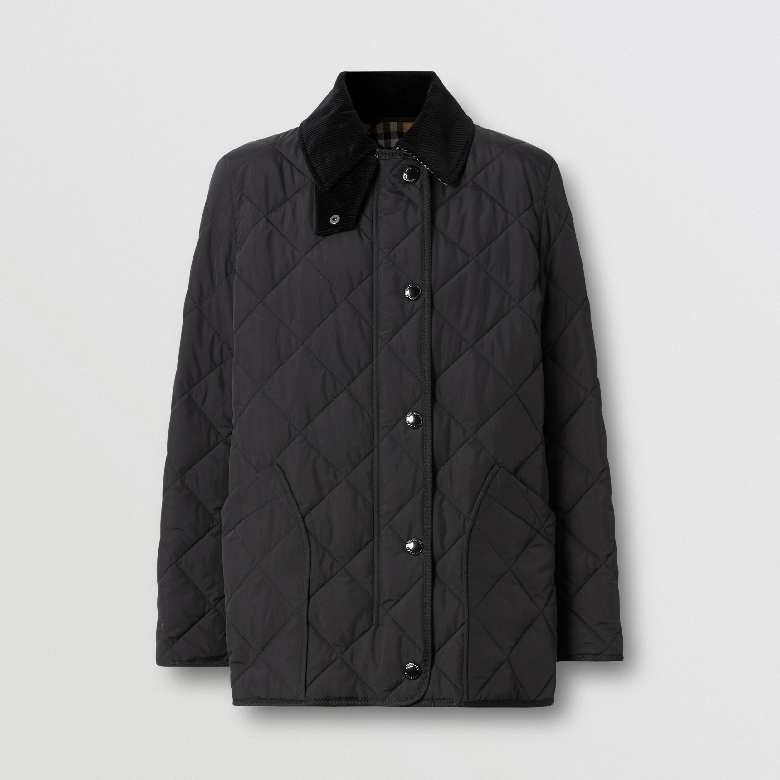 Diamond Quilted Thermoregulated Barn Jacket in Black - Women | Burberry®  Official