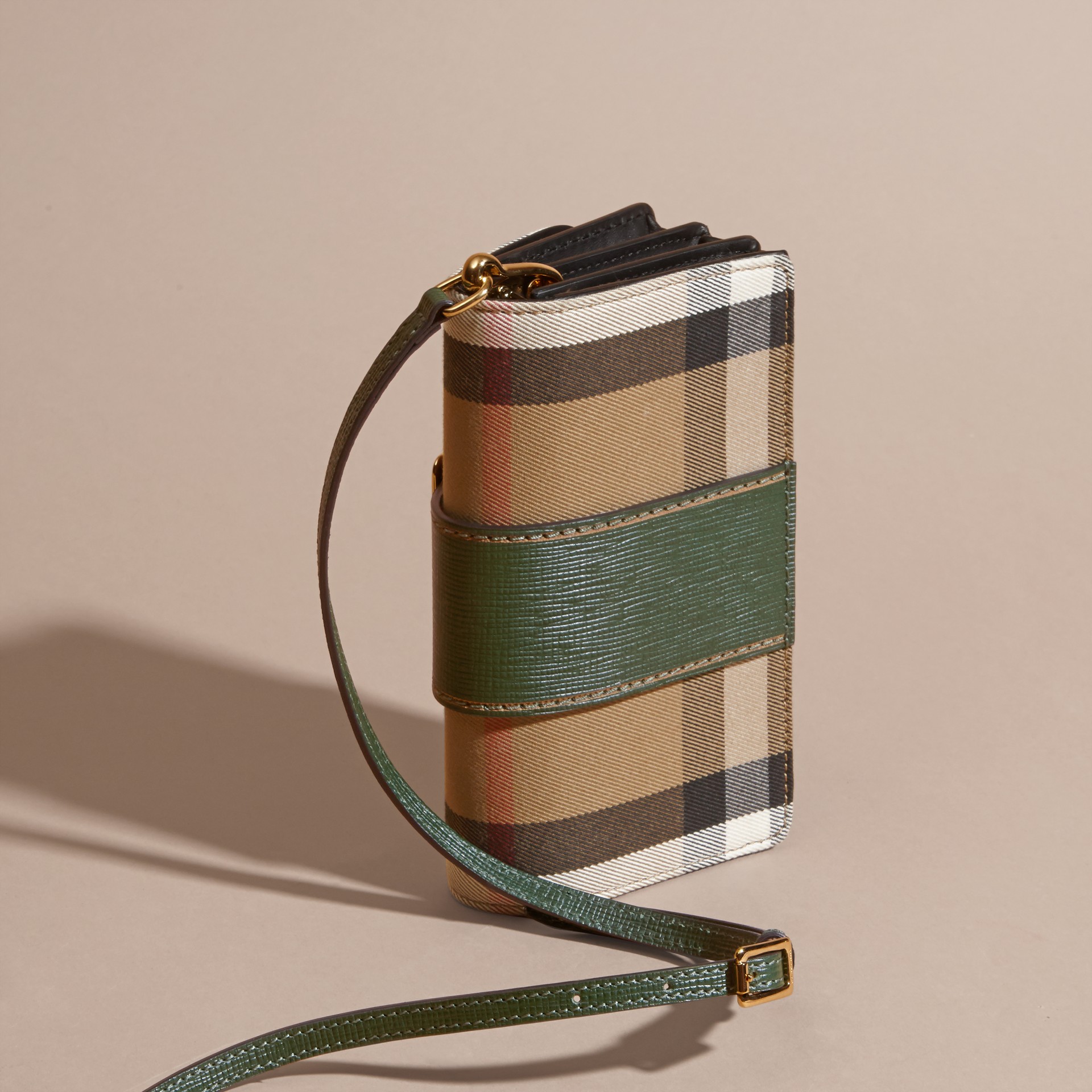 The Small Buckle Bag in House Check and Leather in Kelly Green/kelly ...