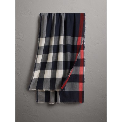 burberry navy cashmere scarf