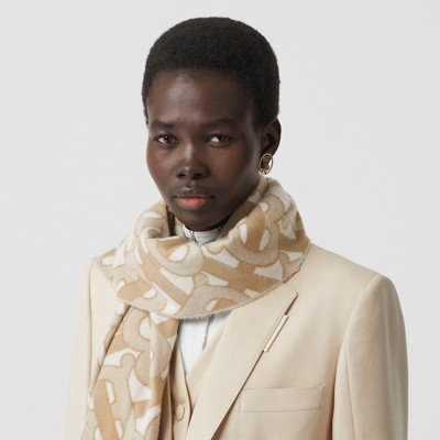 burberry monogram cashmere jacquard scarf