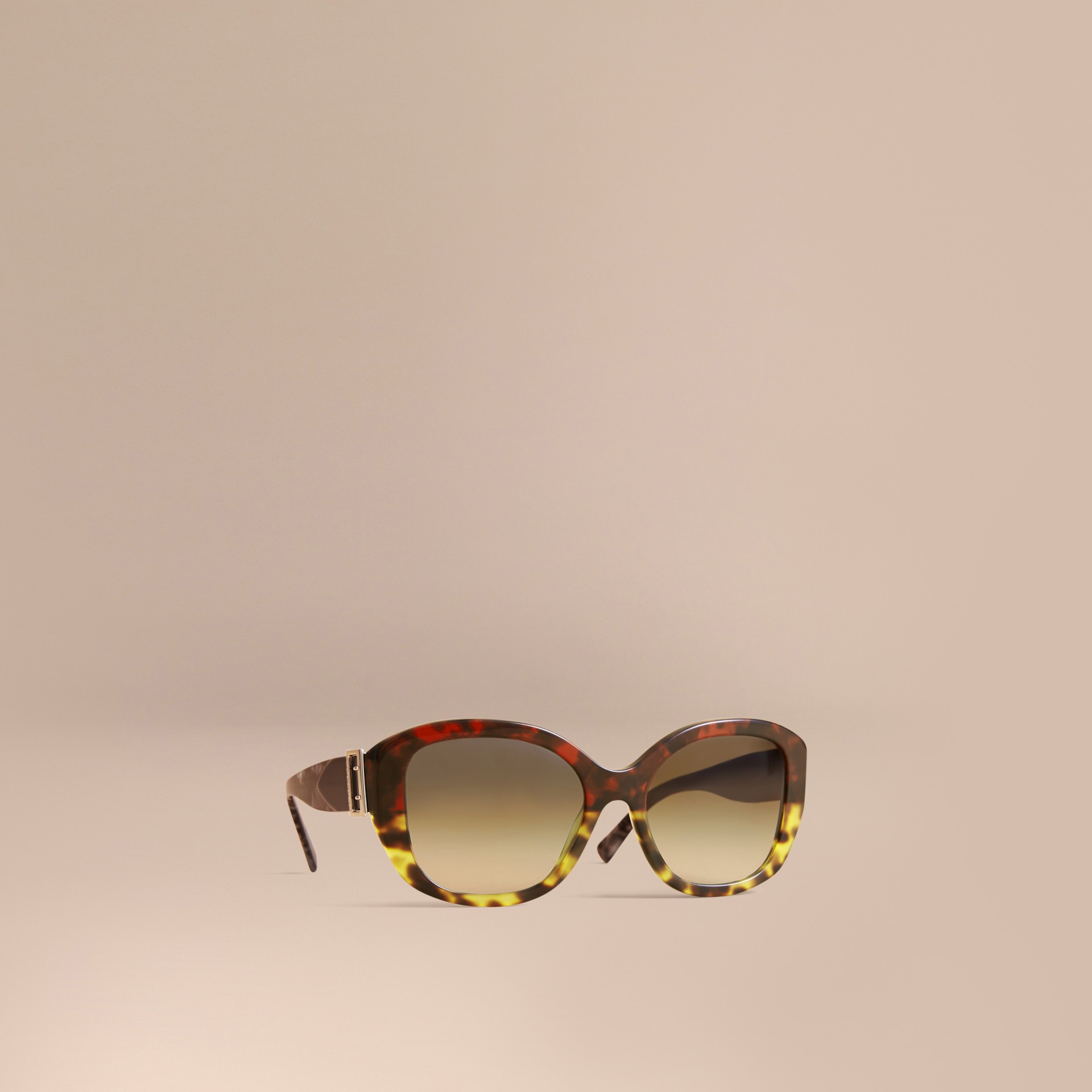 Buckle Detail Oversize Square Frame Sunglasses in Amber Yellow Women