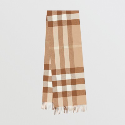 burberry camel check cashmere scarf