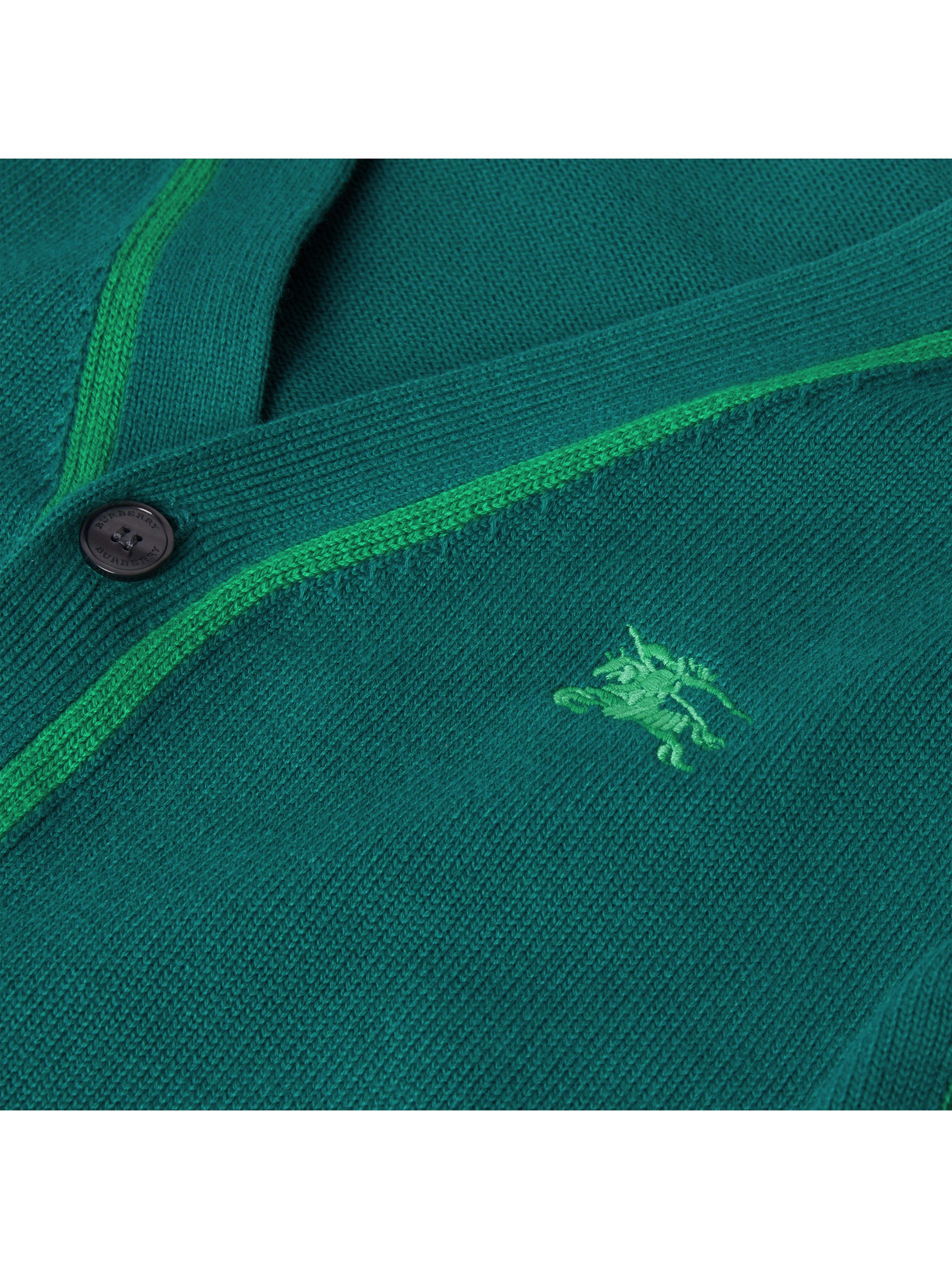 深青色 双色棉质针织开衫 产品图片11