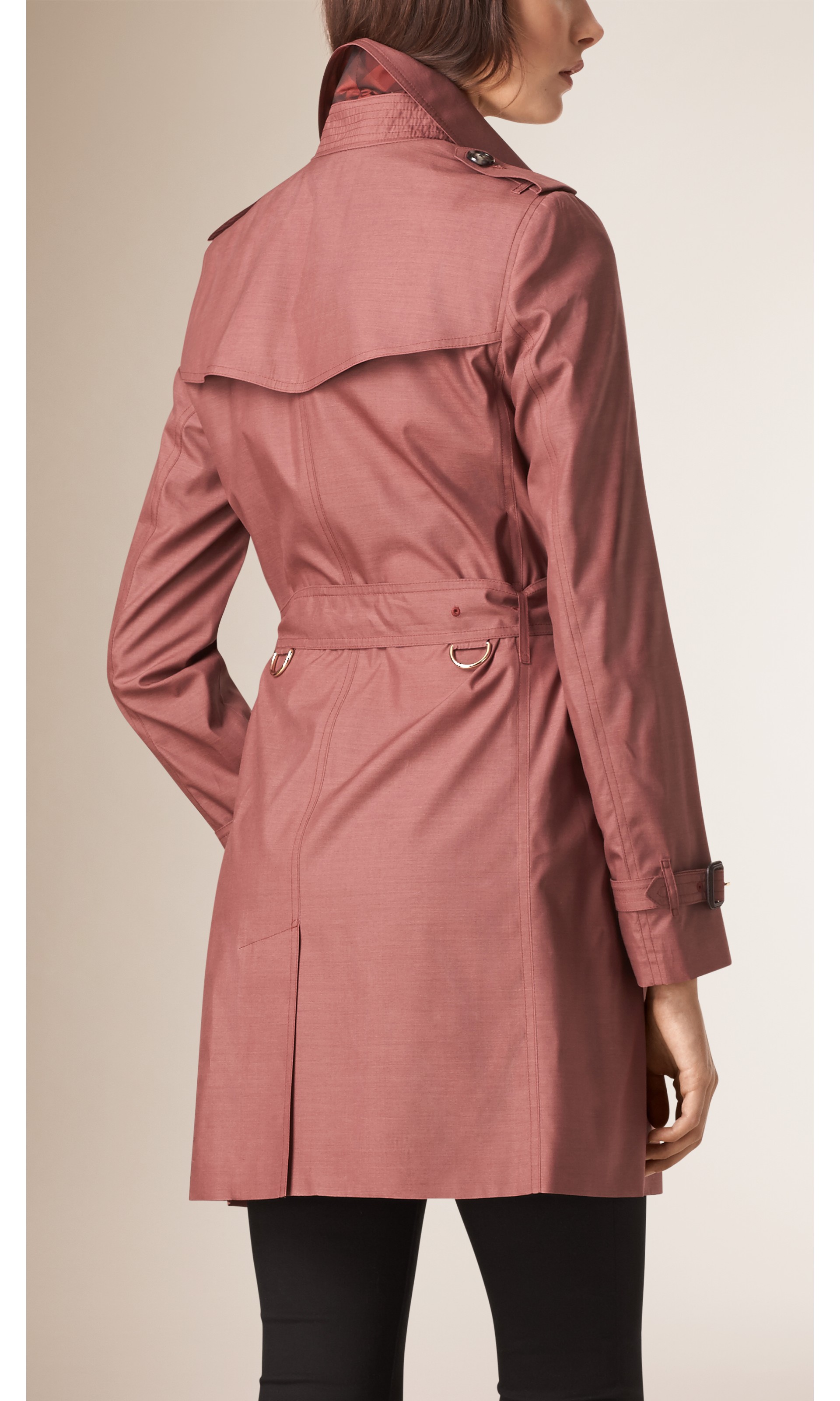 Silk Wool Trench Coat in Pale Elderberry - Women | Burberry United States