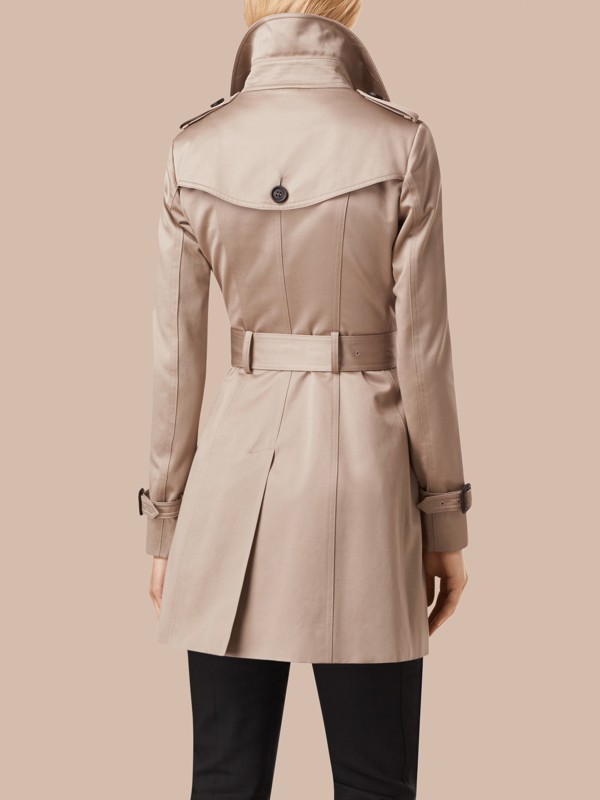 Cotton Sateen Trench Coat in Stone - Women | Burberry United States