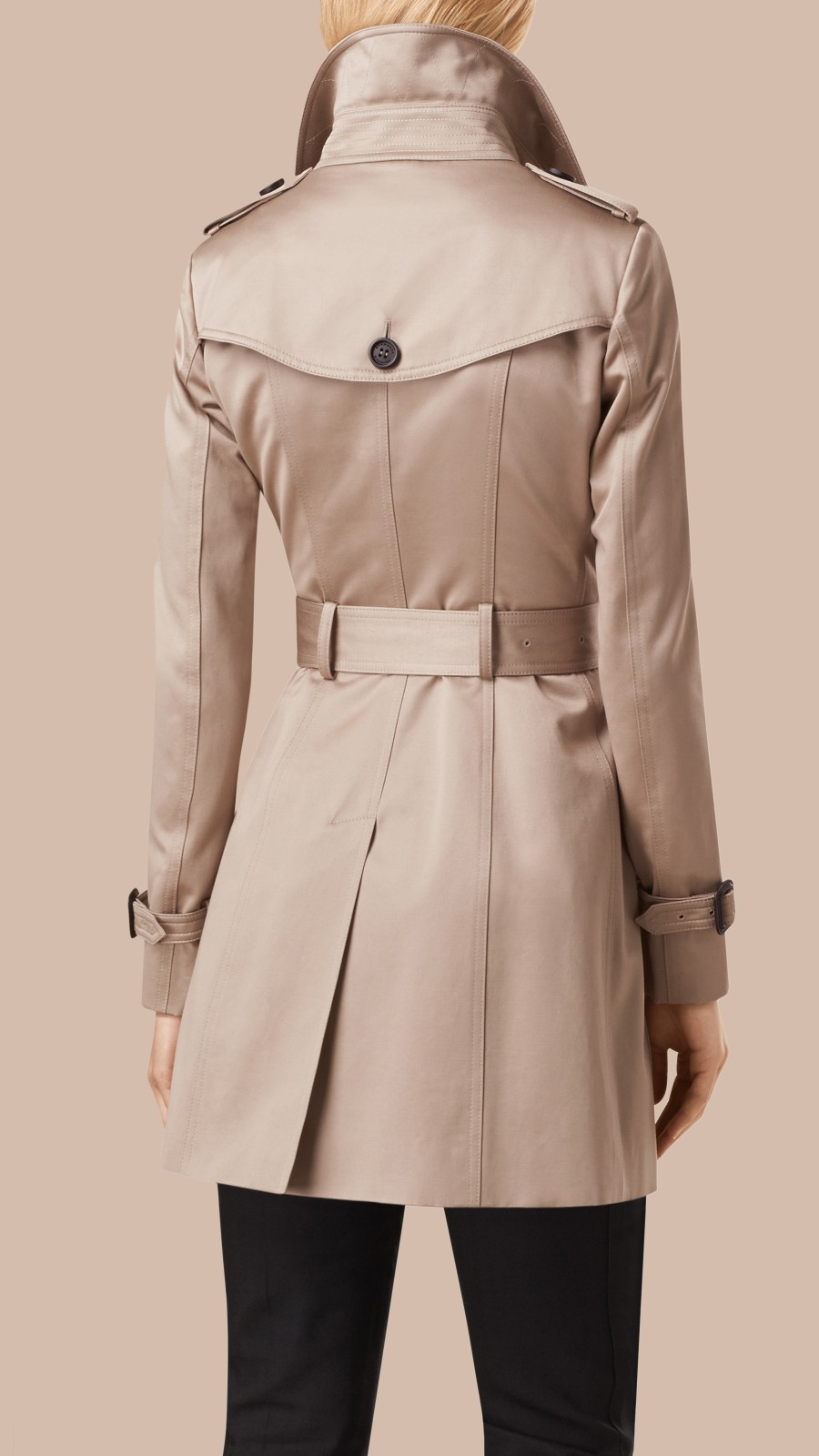 Cotton Sateen Trench Coat Stone | Burberry