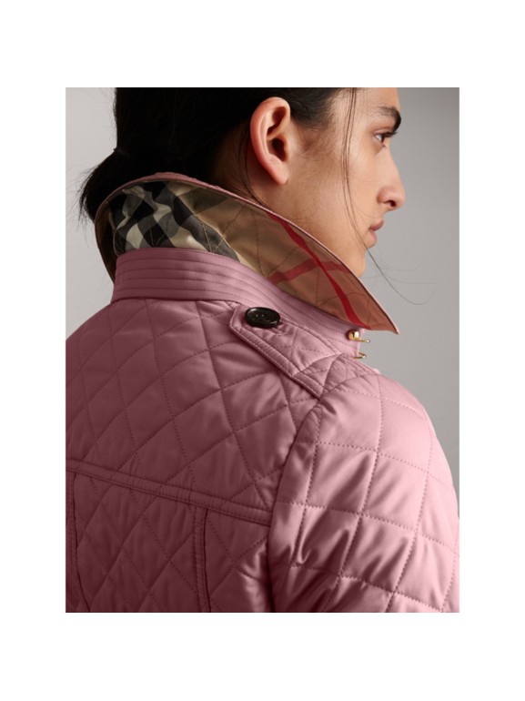 Diamond Quilted Jacket in Vintage Rose Women Burberry United States