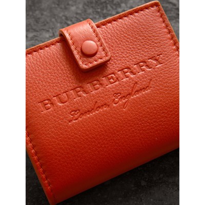 burberry embossed check leather folding wallet