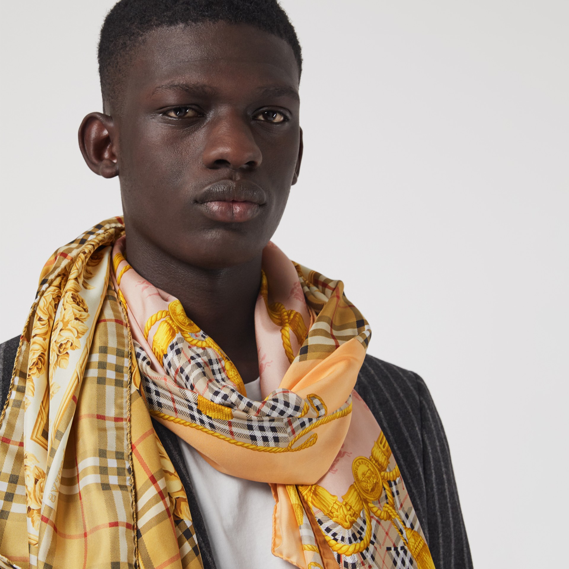 Archive Scarf Print Silk Scarf in Antique Yellow | Burberry United States