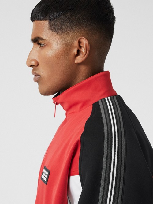BURBERRY Logo Appliqué Jersey and Neoprene Track Top