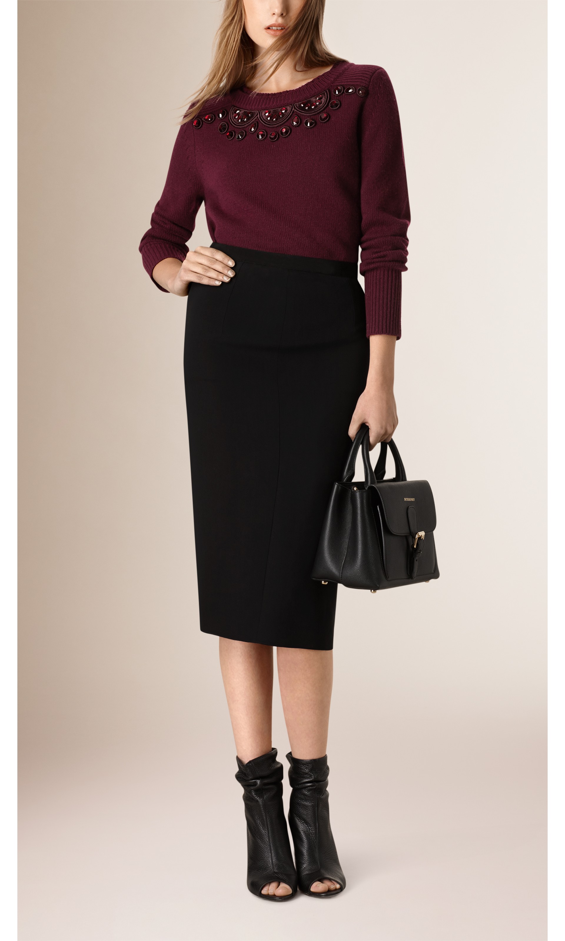 PeepToe Deerskin Boots in Black Women Burberry United States