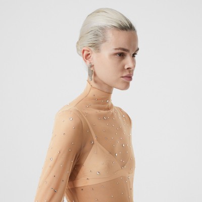 mesh top turtleneck