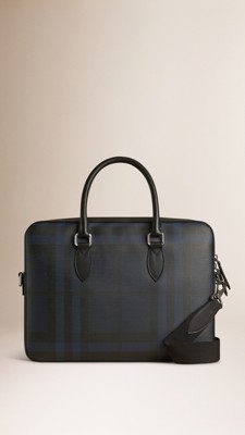 Leather Trim London Check Briefcase