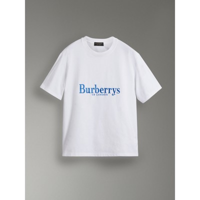 white and blue burberry shirt