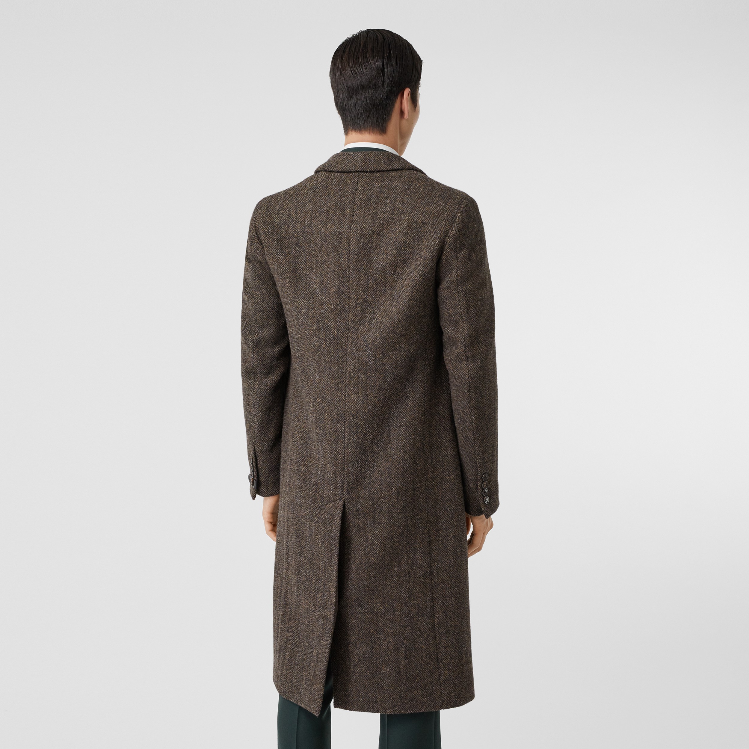 Herringbone Wool Tweed Coat in Brown - Men | Burberry United Kingdom