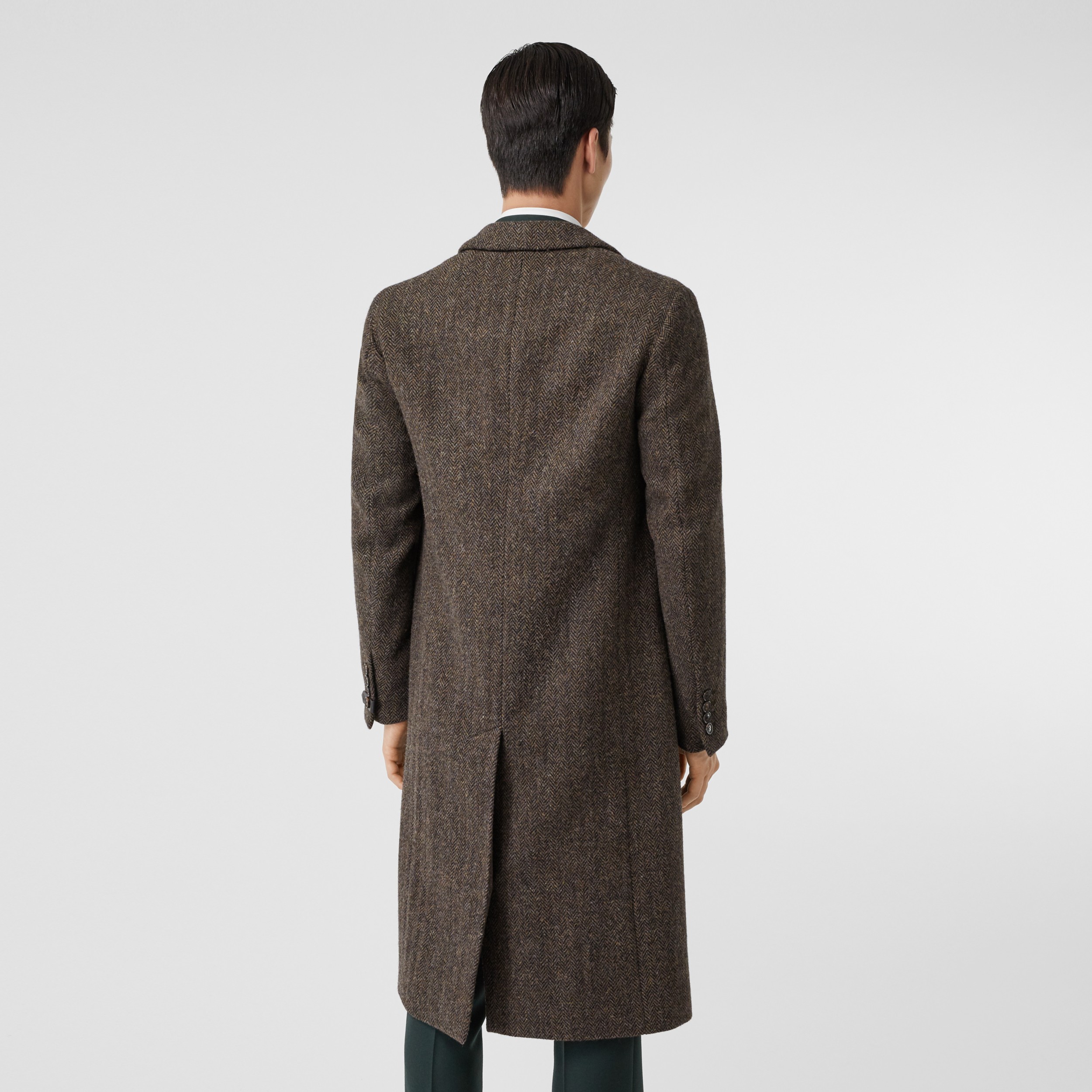 Herringbone Wool Tweed Coat in Brown - Men | Burberry United Kingdom