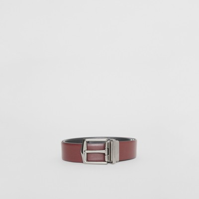 burgundy burberry belt