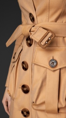 double gabardine bellows pocket coat