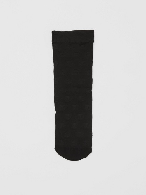 Burberry Monogram Motif Socks In Black