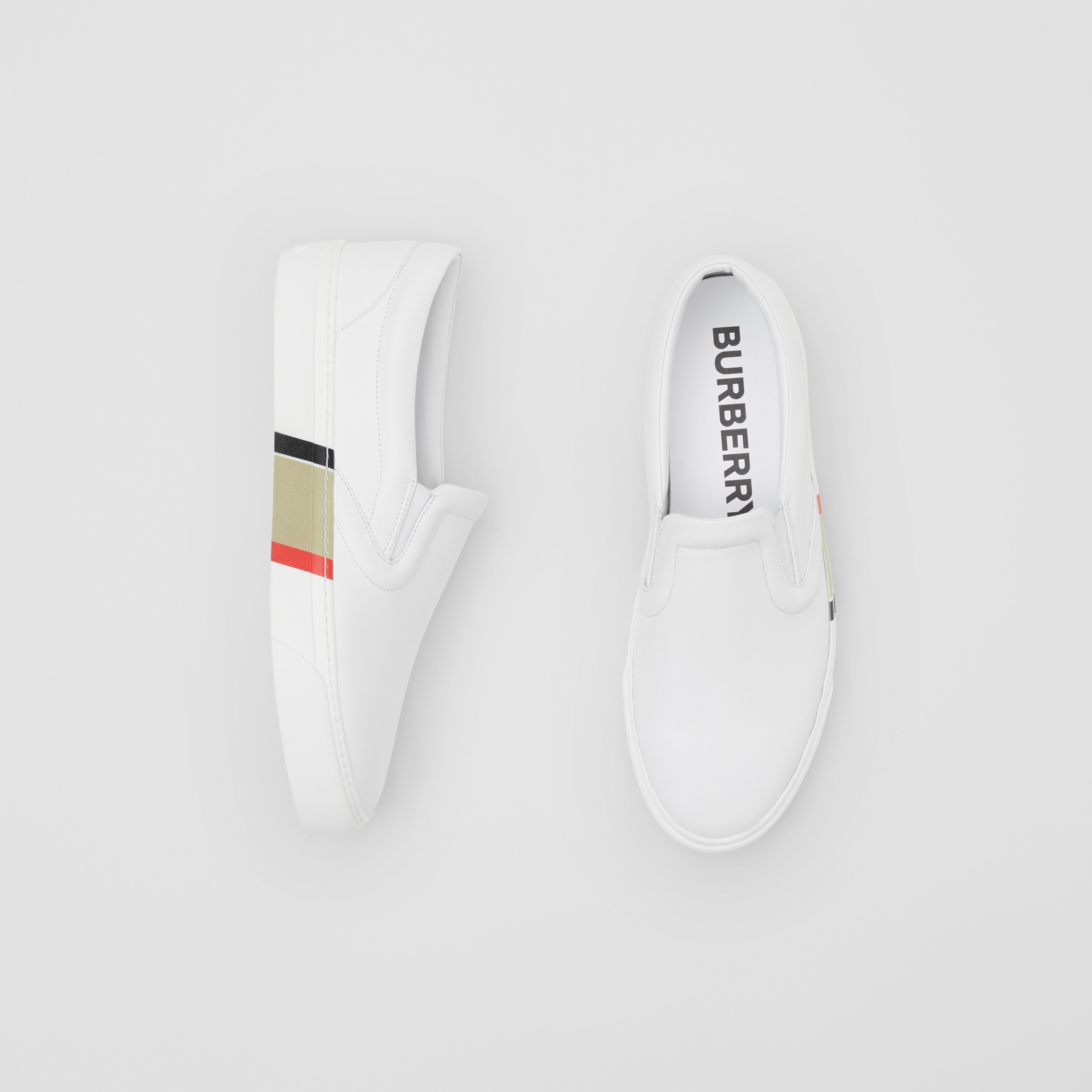 George Stevenson Støt hovedpine Bio-based Sole Leather Slip-on Sneakers in Optic White - Men | Burberry