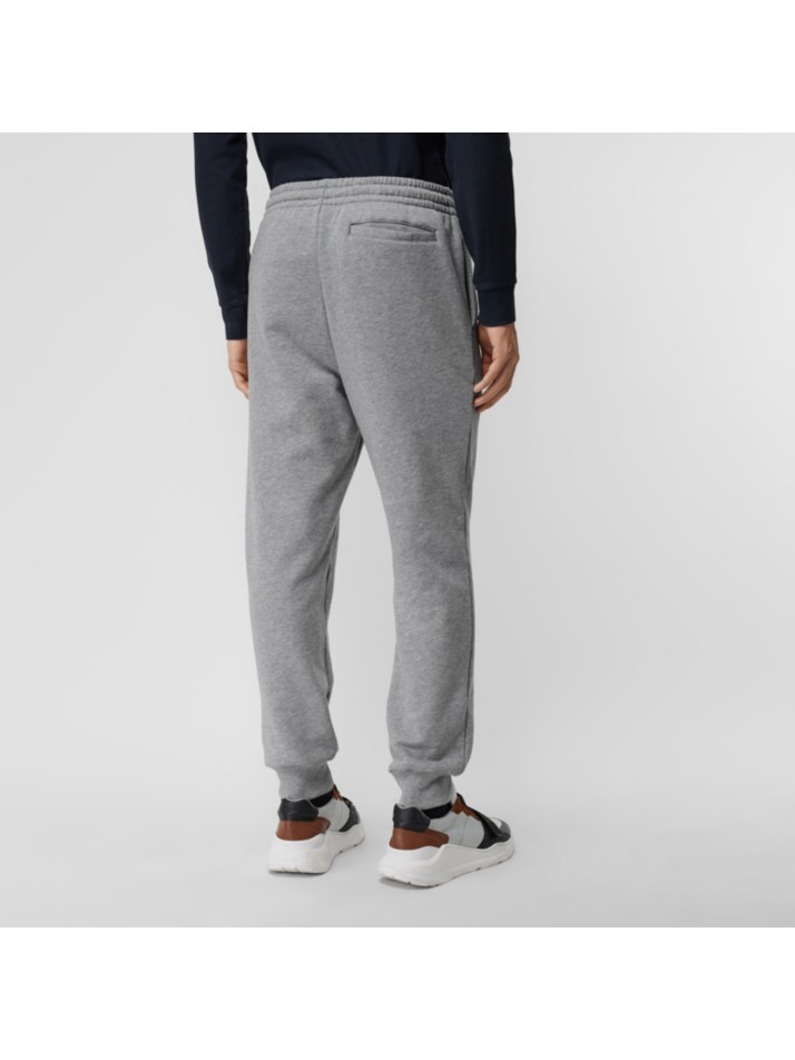 格纹马术骑士图案棉质运动裤 (浅麻灰) - 男士 | burberry 博柏利