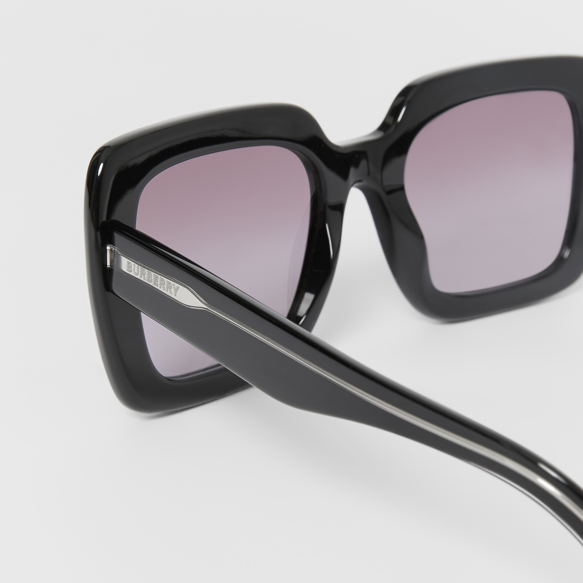 Oversized Square Frame Sunglasses In Black Women Burberry United States 
