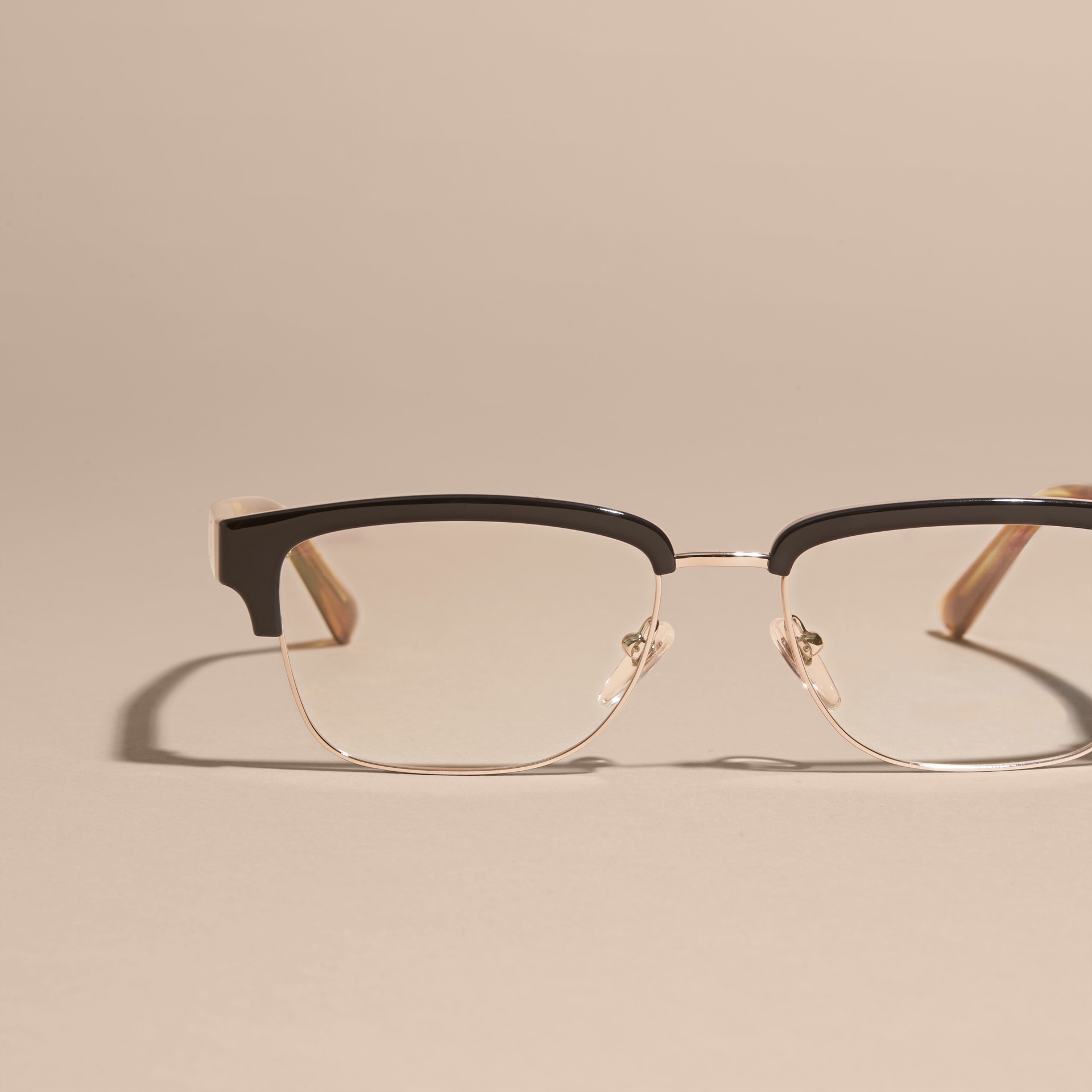 Half-rimmed Oval Optical Frames Black Burberry