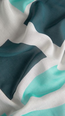 aqua green print brit print modal cotton square - large - image