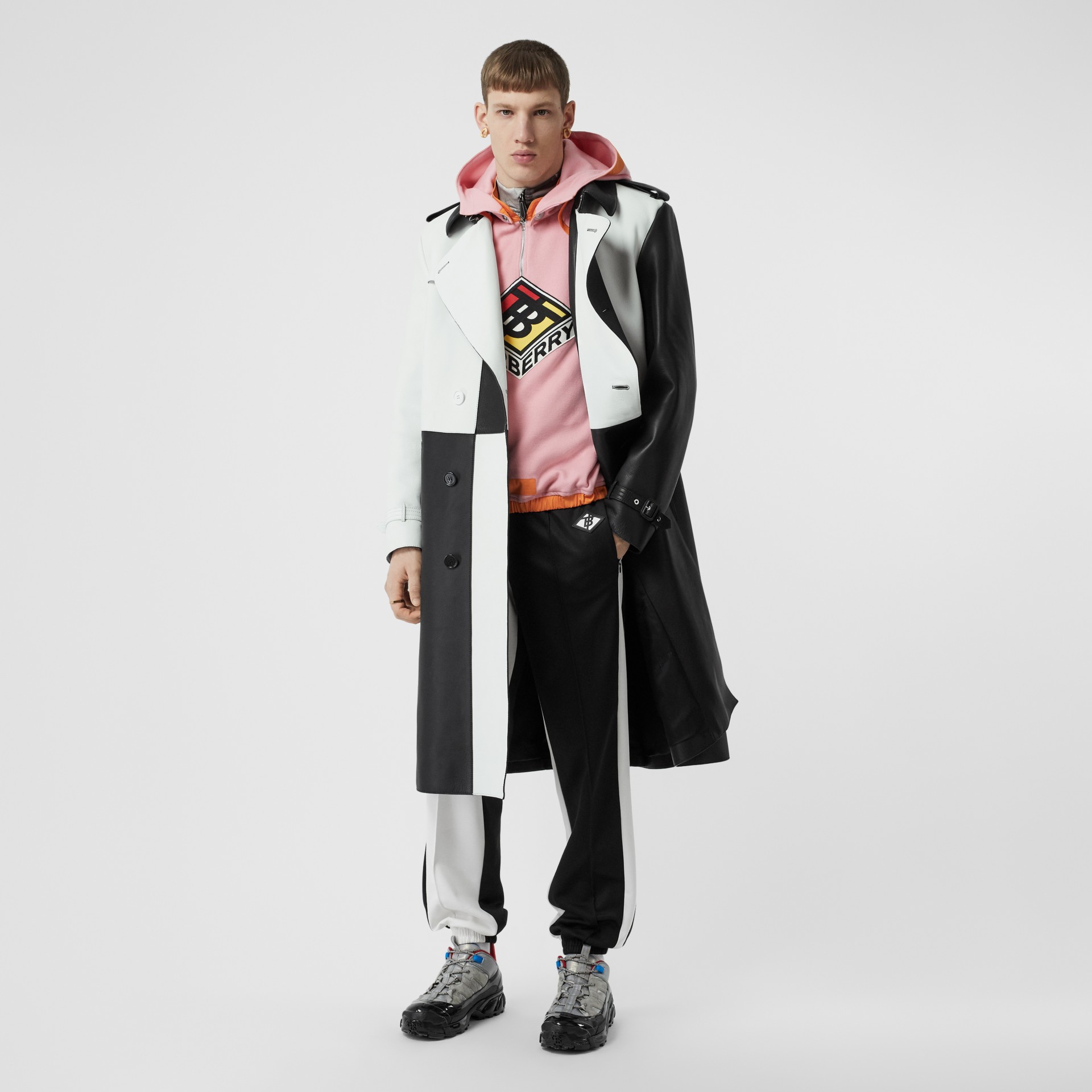 Logo Graphic Two-tone Jersey Trackpants in Black - Men | Burberry ...