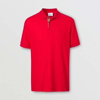 burberry red collar shirt