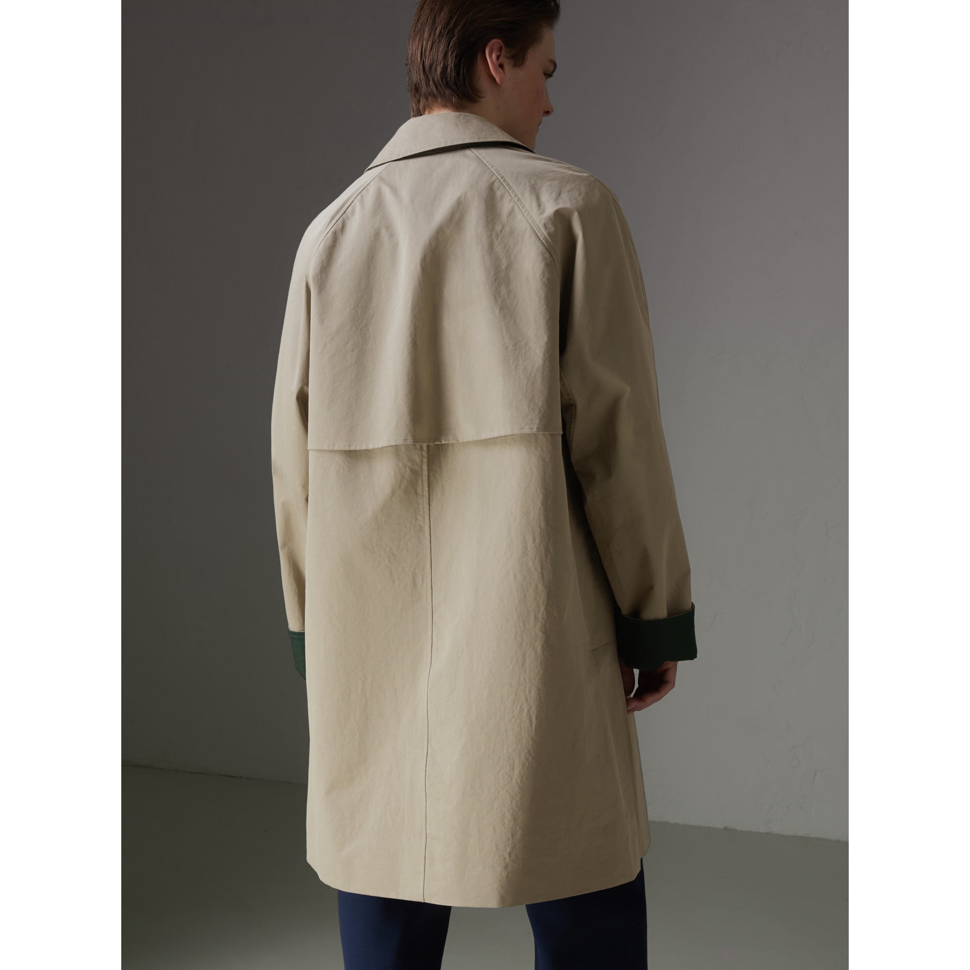 Reissued Waxed Cotton Gabardine Car Coat in Khaki - Men | Burberry ...