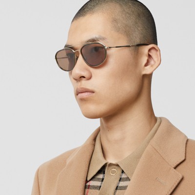 burberry hexagonal sunglasses