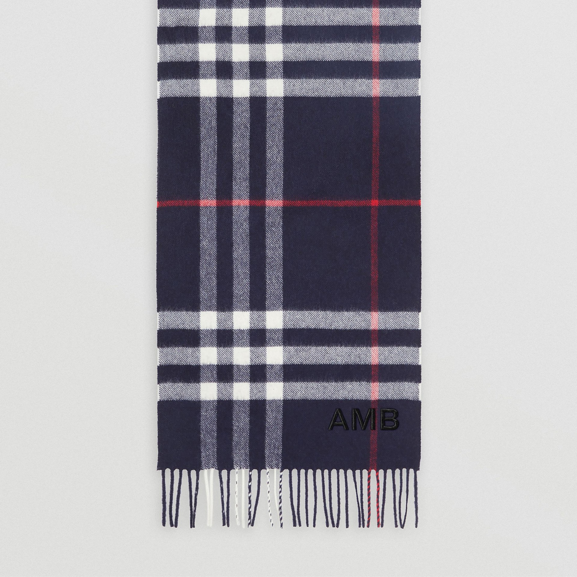 The Classic Check Cashmere Scarf in Navy | Burberry United Kingdom