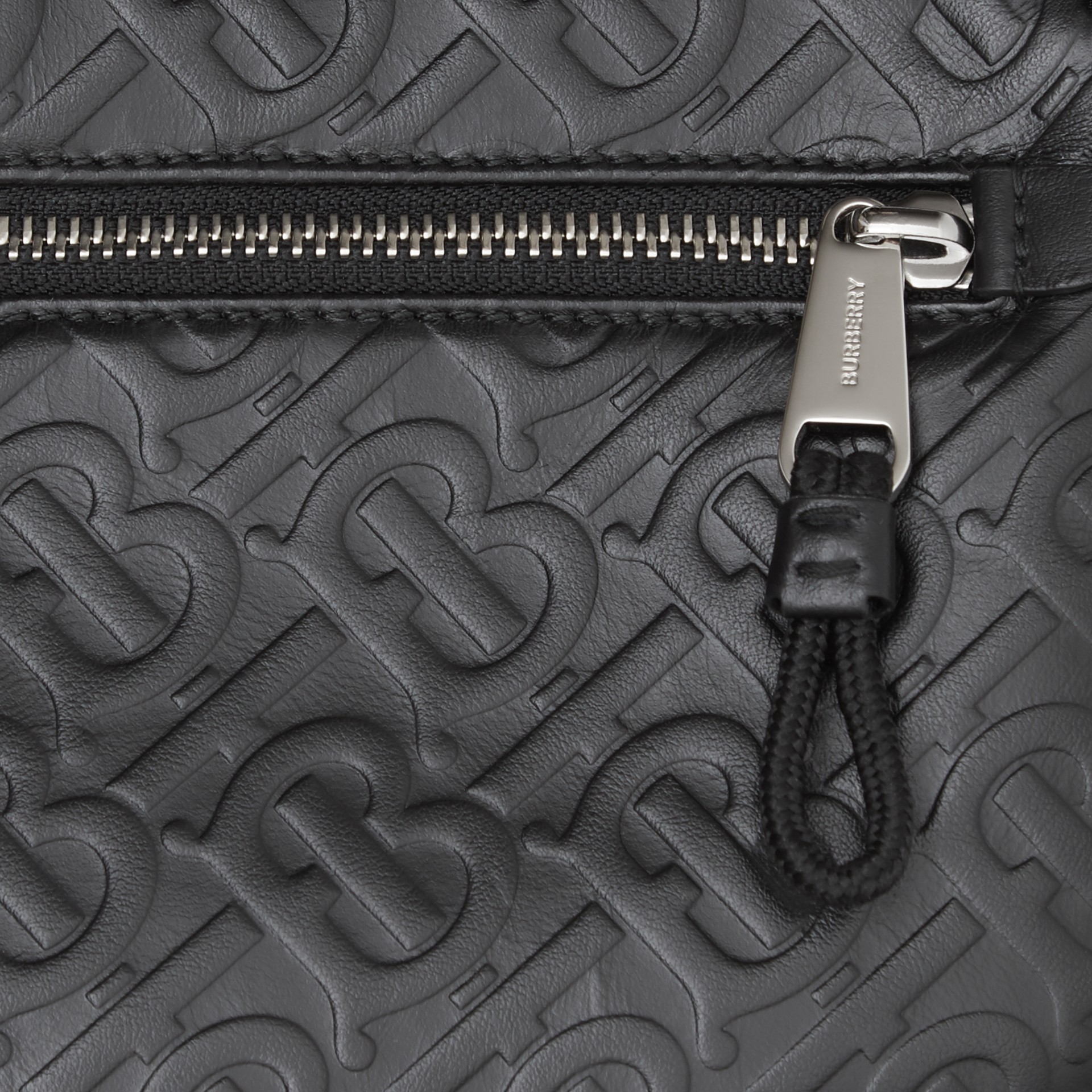 Monogram Leather Crossbody Bag in Black - Men | Burberry United States
