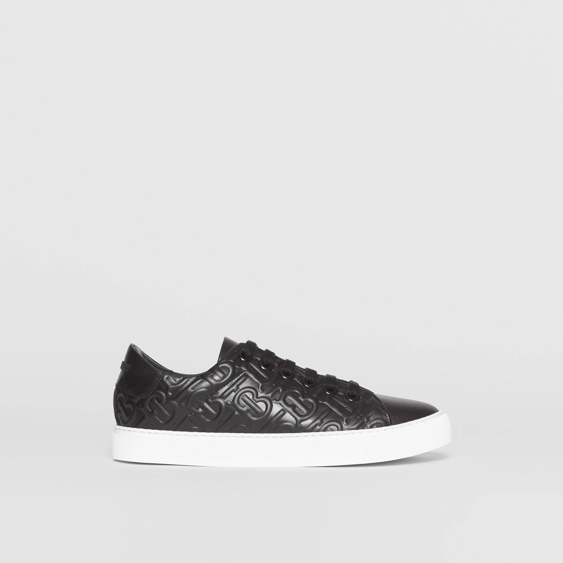 burberry suede detail monogram stripe sneakers
