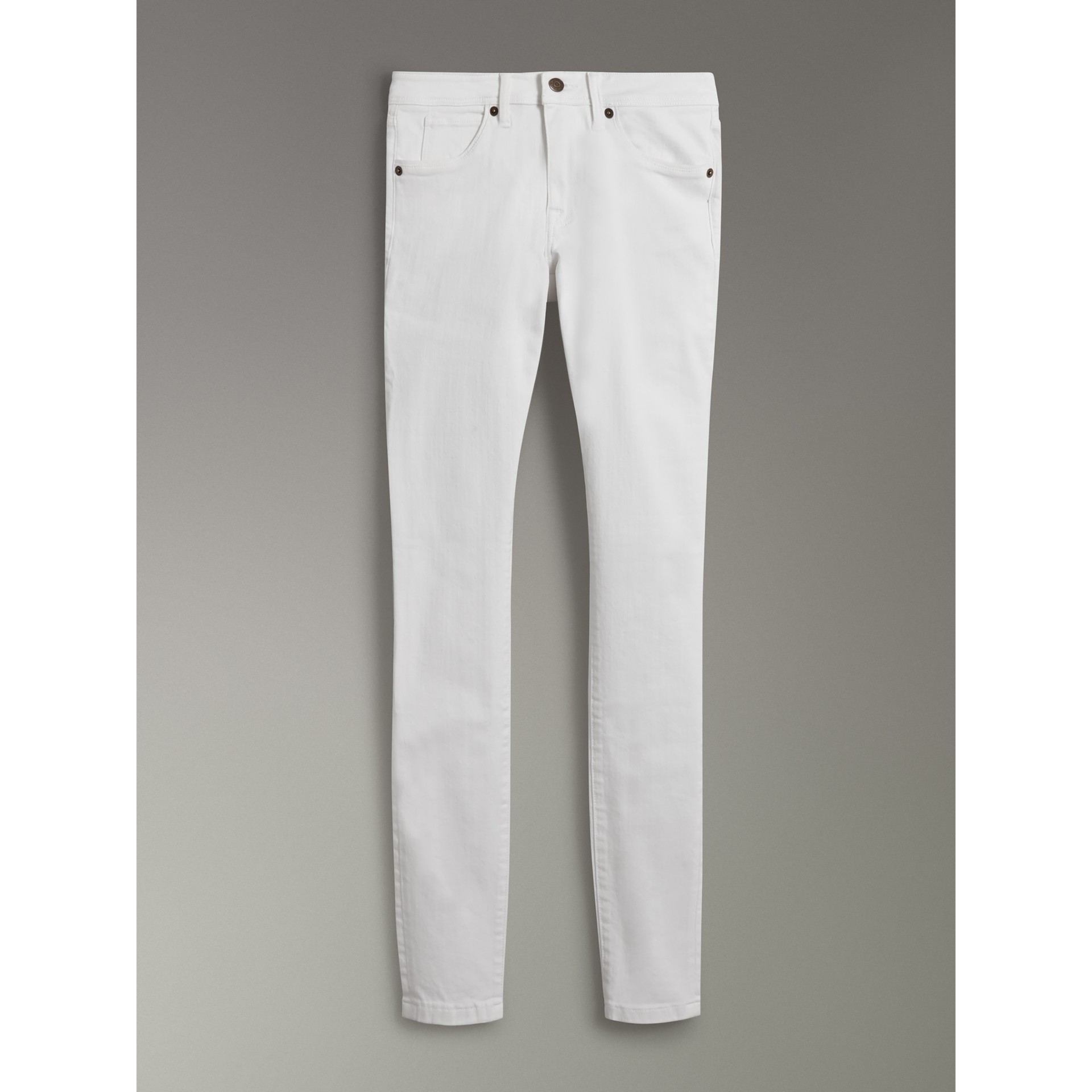 low rise white jeans