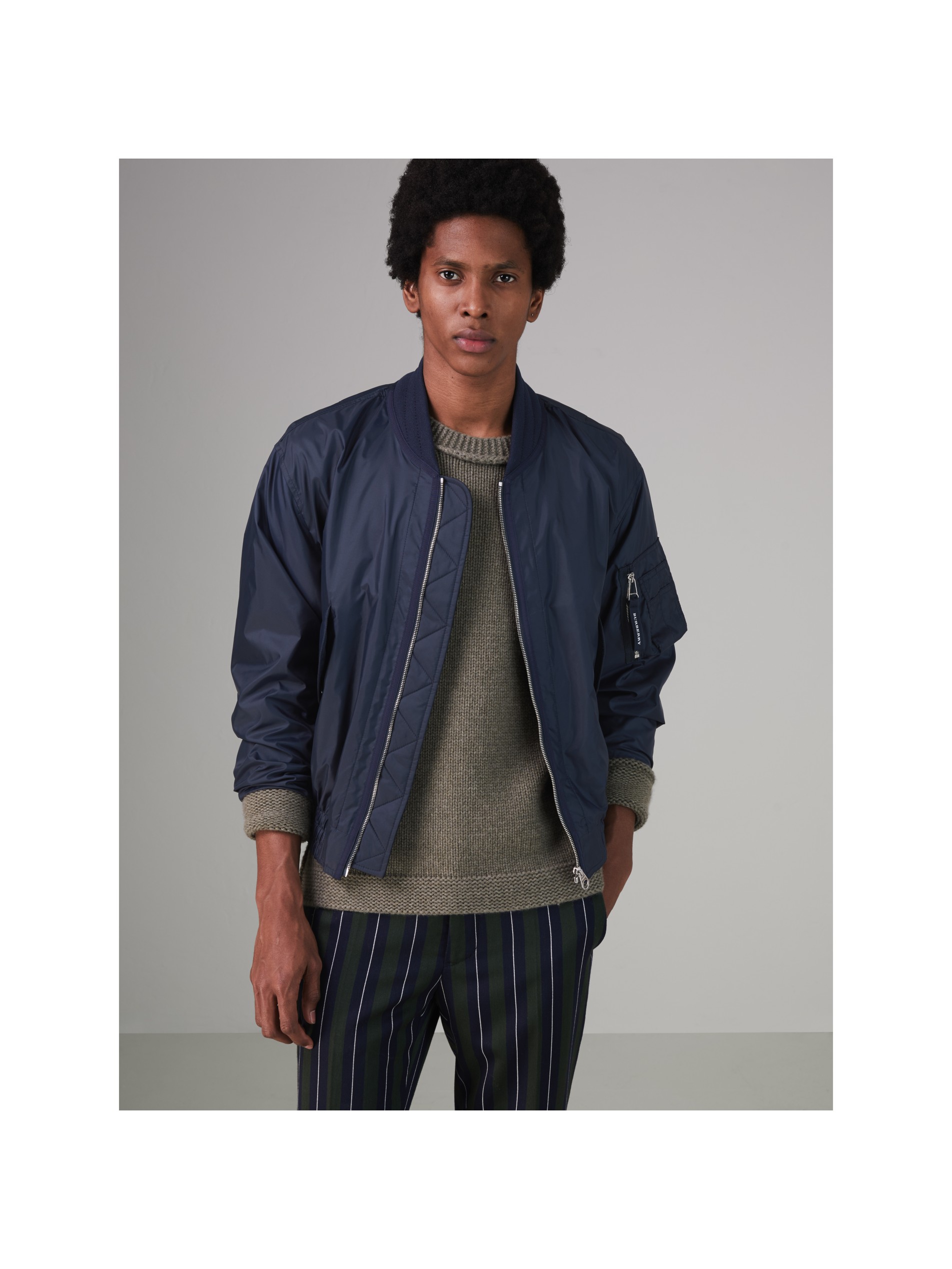 轻便防渗雨飞行夹克 (海军蓝) - 男士 | burberry 博柏利