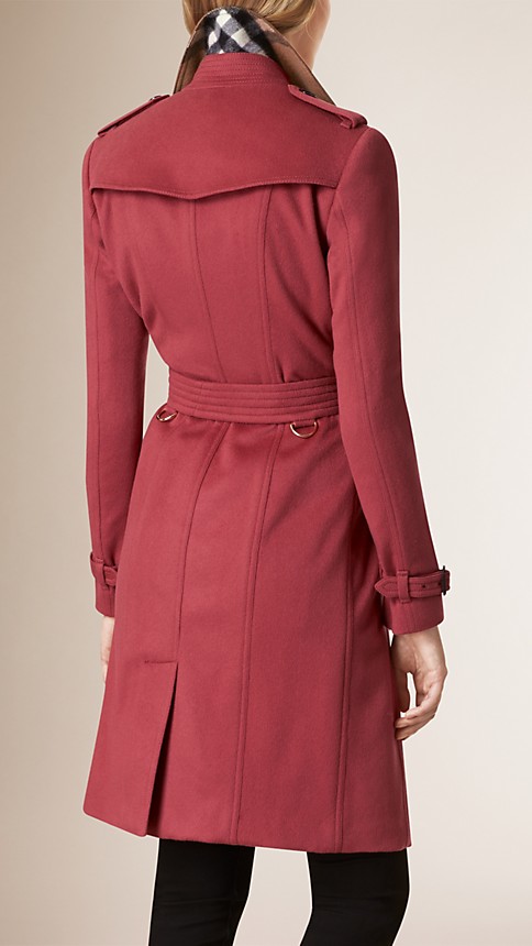 Sandringham Fit Cashmere Trench Coat Dusty Peony Rose | Burberry