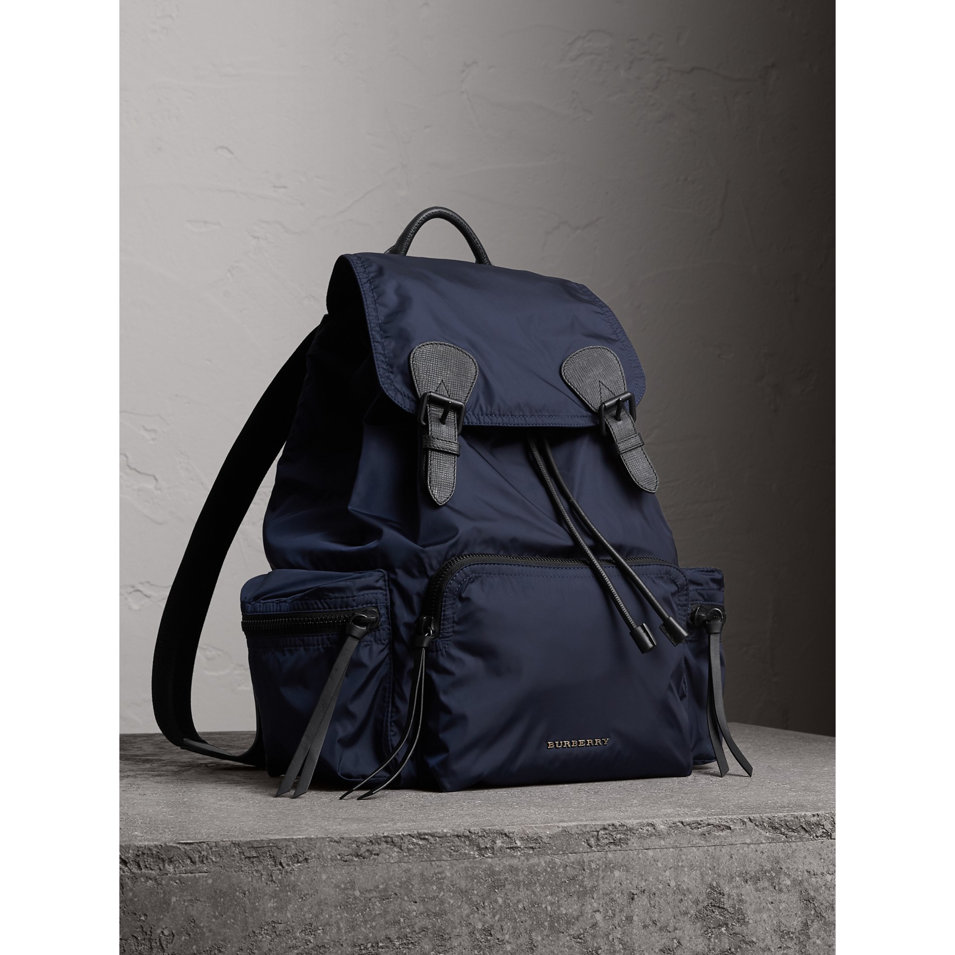 BURBERRY The Large Rucksack in Technical Nylon and Leather